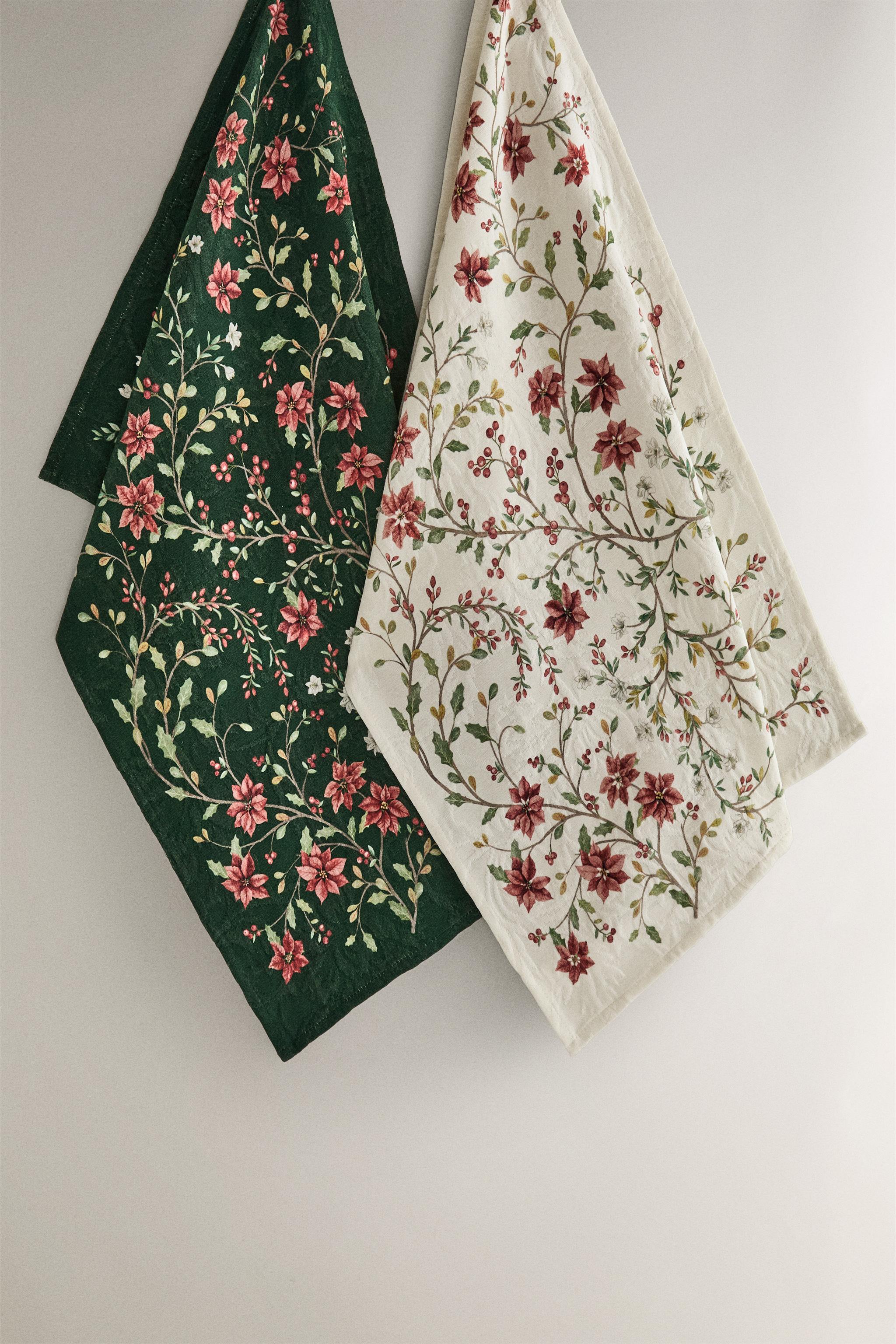 SET OF CHRISTMAS JACQUARD COTTON KITCHEN TOWELS (SET OF 2)